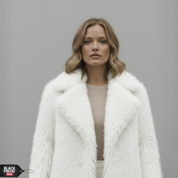 Faux Fur jacket Coat Women UK Autumn 2025 +Leopard Print Scarf Buy 1 Get 1 Free