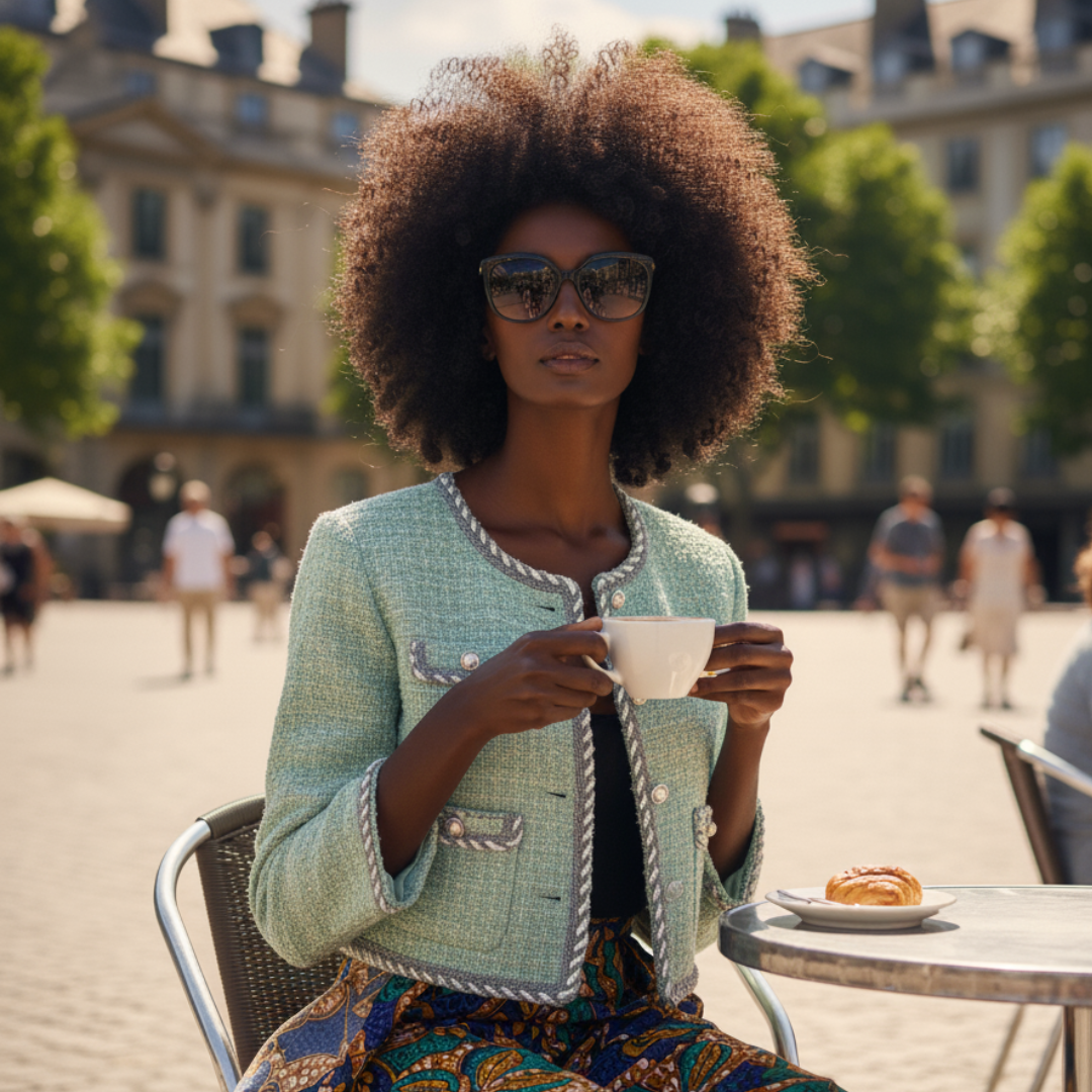 Green tweed preppy jacket