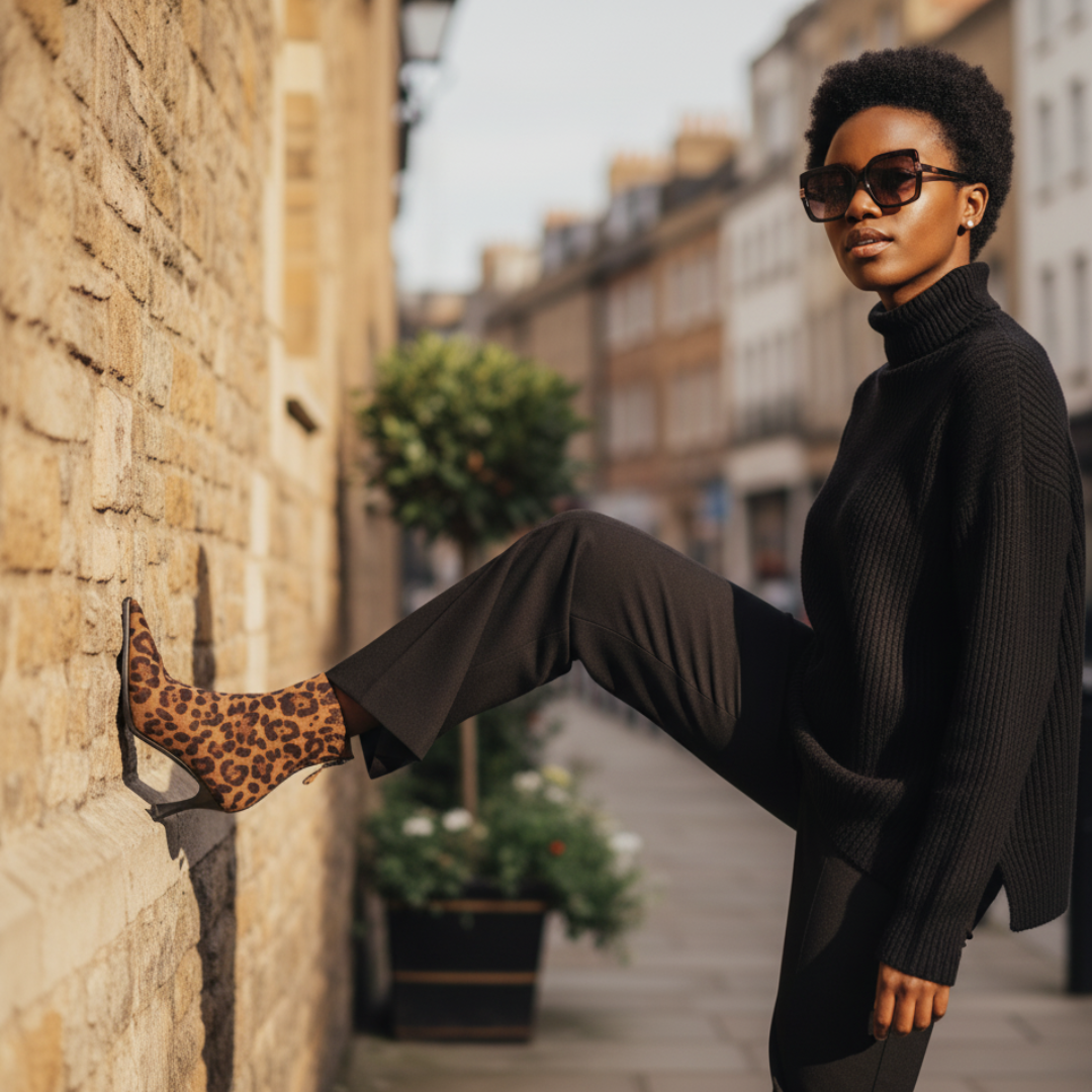 Leopard Suede Ankle Boots