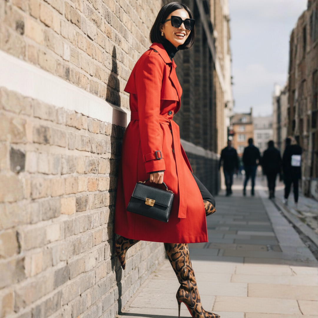 Trench Coat  jacket Scarlet Red Zyoralux