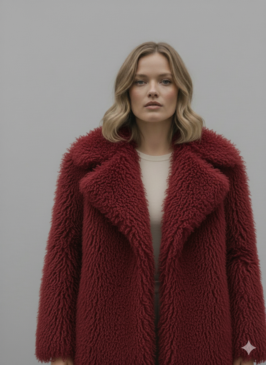 Helena Faux Fur jacket  Coat +Leopard Print Scarf Buy 1 Get 1 Free