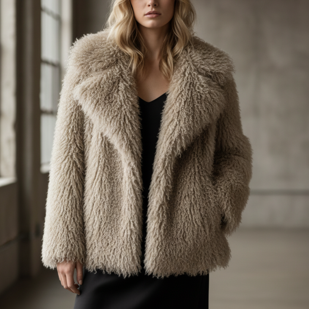 Faux Fur jacket Coat Women UK Autumn 2025 +Leopard Print Scarf Buy 1 Get 1 Free