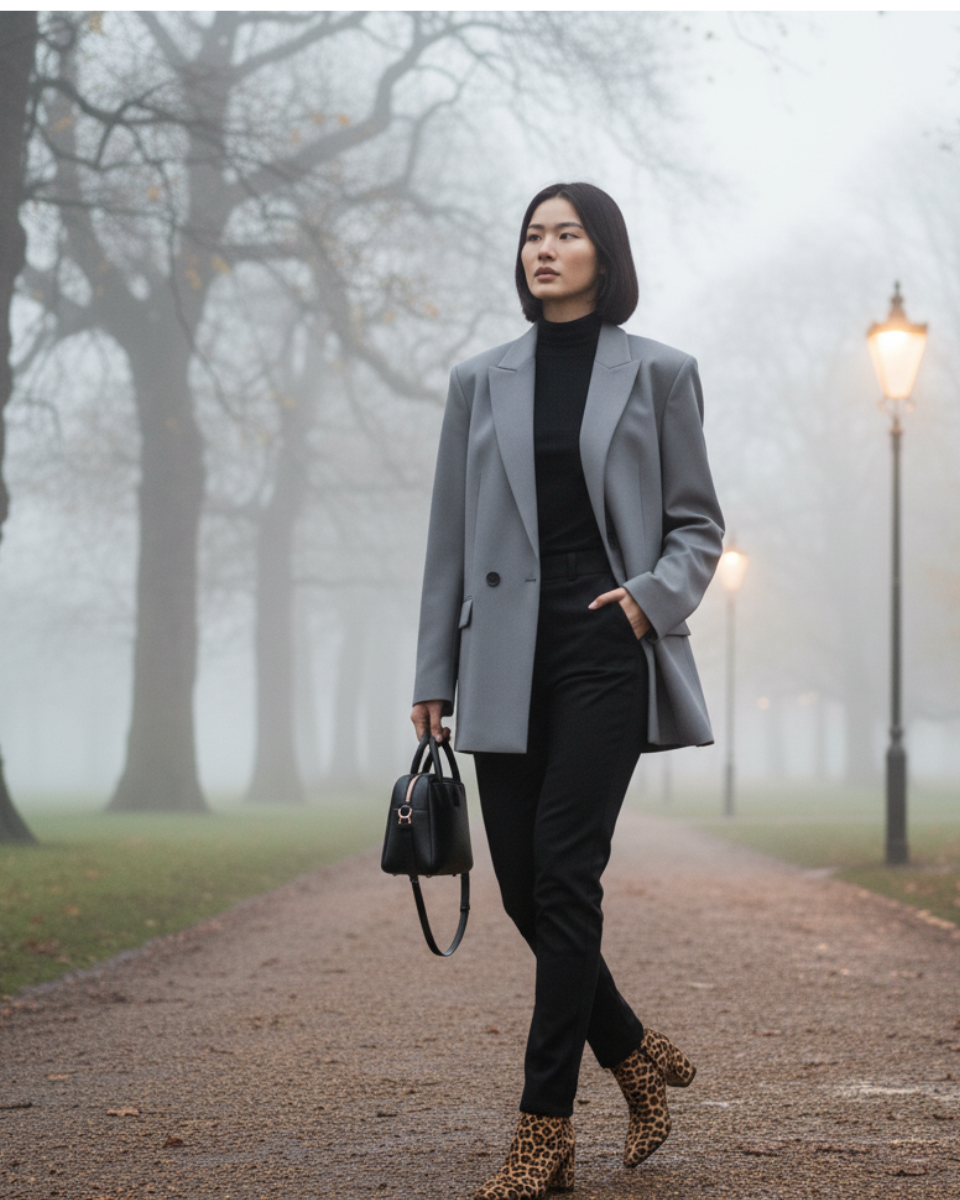 Blazer Boxy 80s Pinstrip Gray