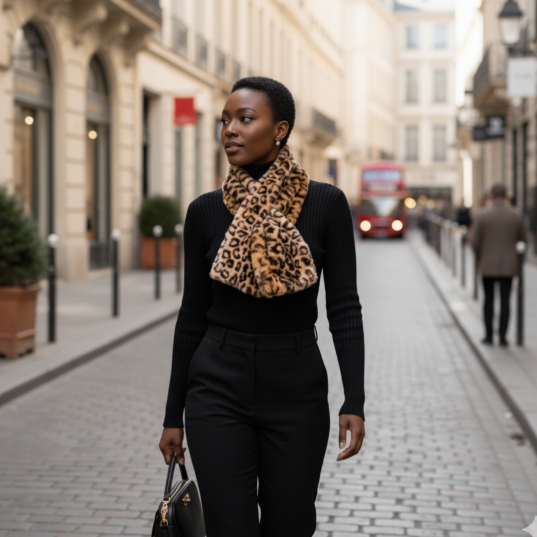 Leopard Scarf Faux fur