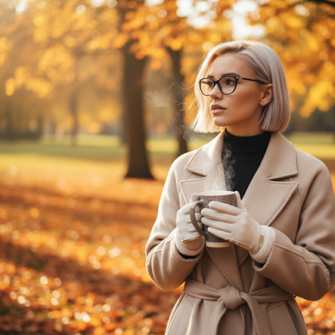 Waterproof Brown Trench Coat+Touchscreen gloves Buy 1 Get 1 Glove Free