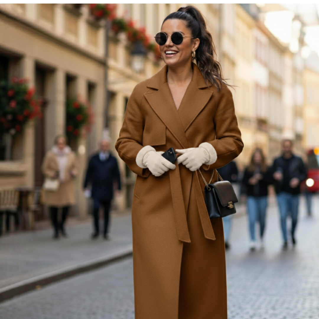 Waterproof Brown Trench Coat+Touchscreen gloves Buy 1 Get 1 Glove Free