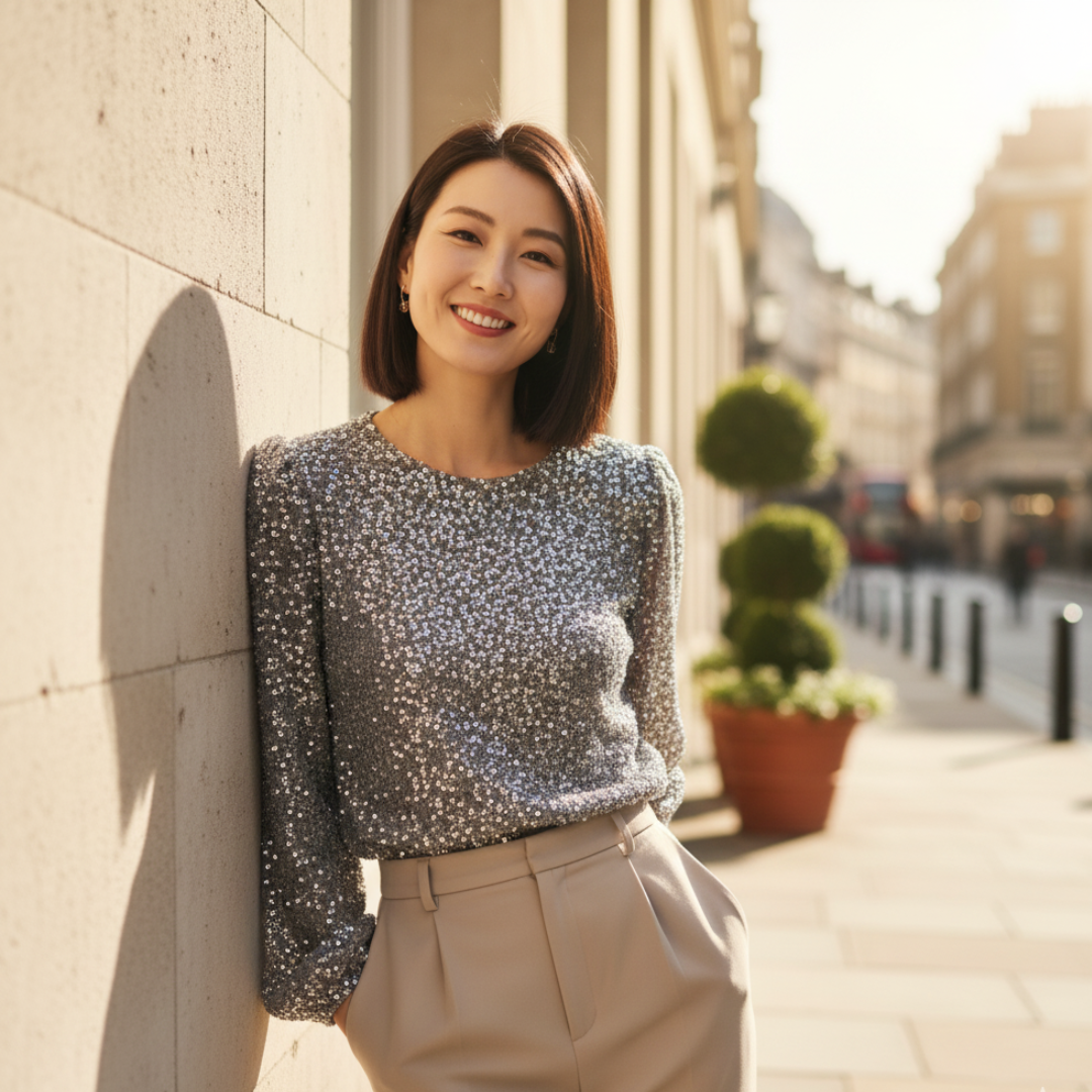 Silver Sequins Sweater
