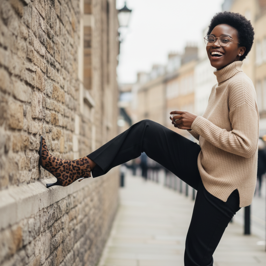 Leopard Suede Ankle Boots
