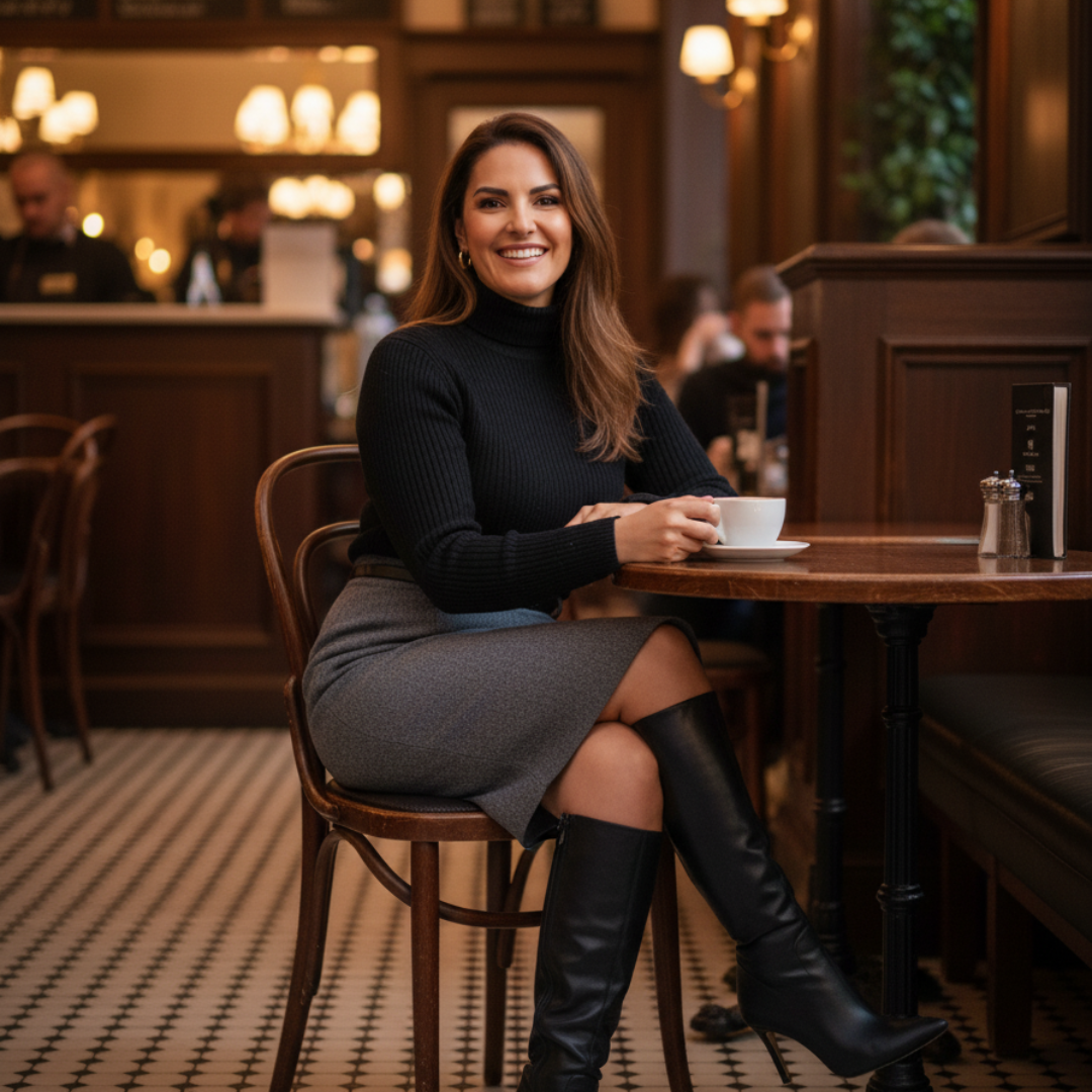 Gray Wool Pencil Skirt