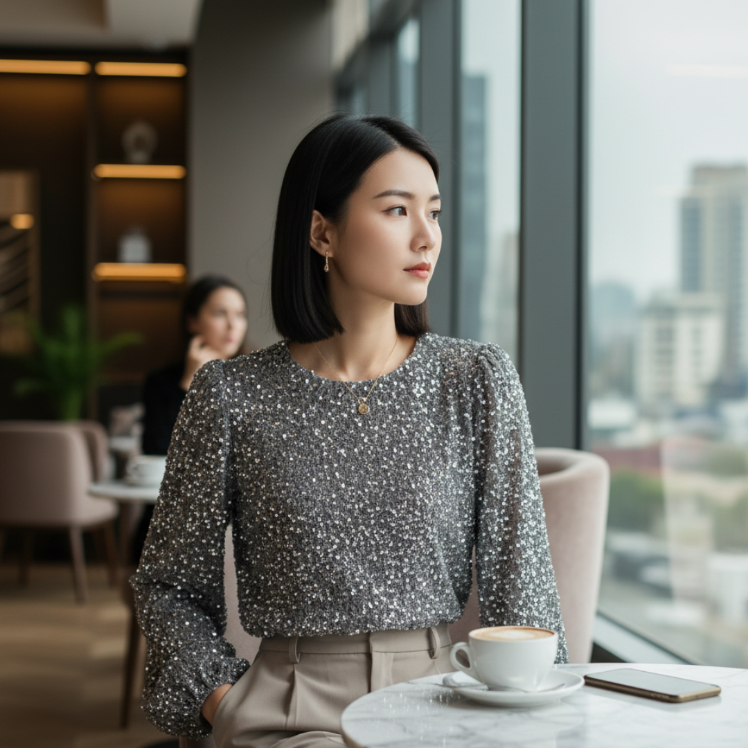 Silver Sequins Sweater