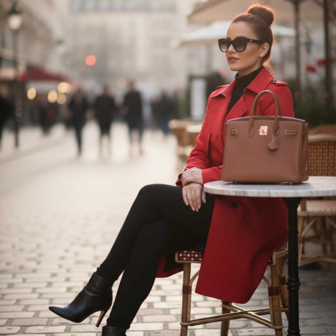 Trench Coat  jacket Scarlet Red Zyoralux