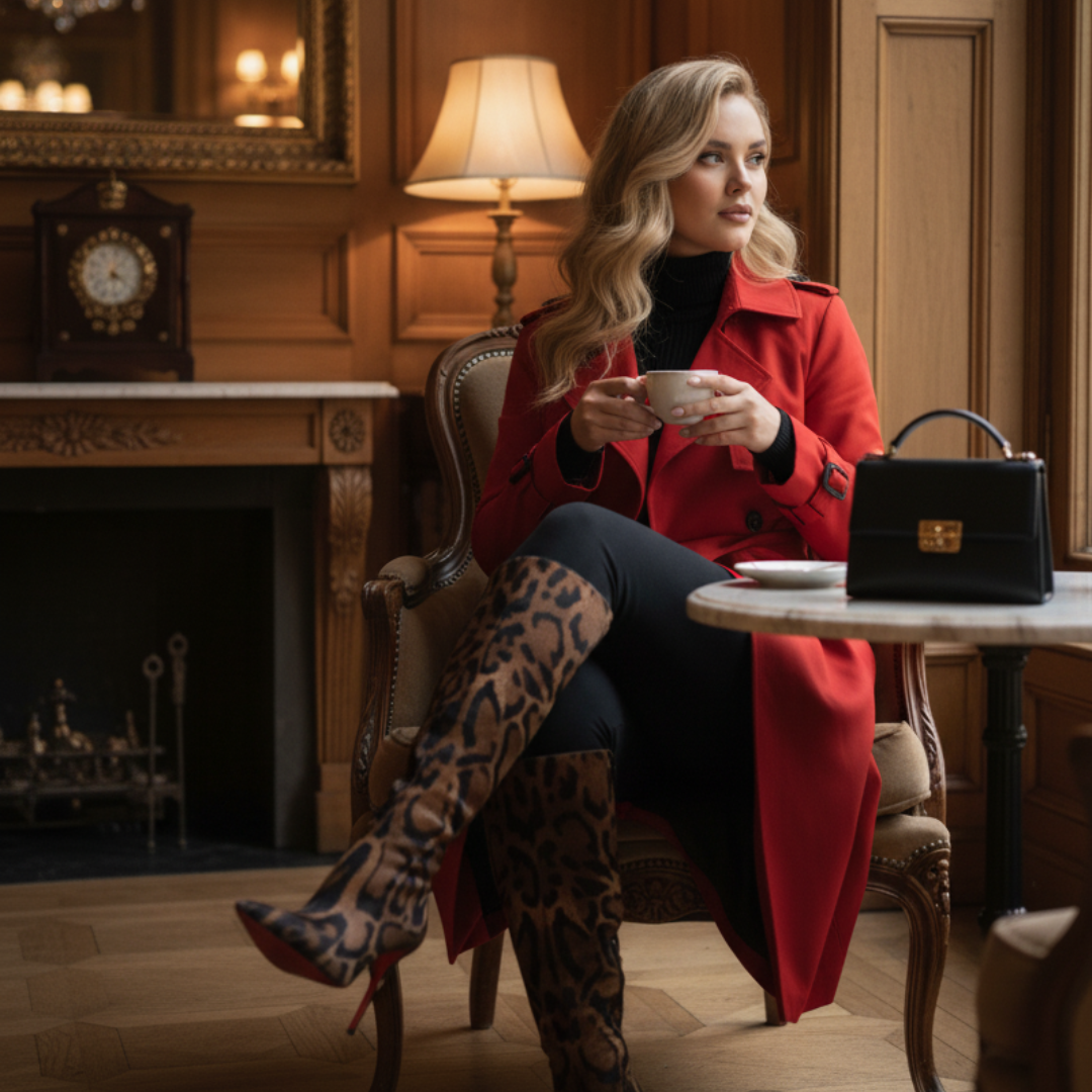 Trench Coat  jacket Scarlet Red Zyoralux