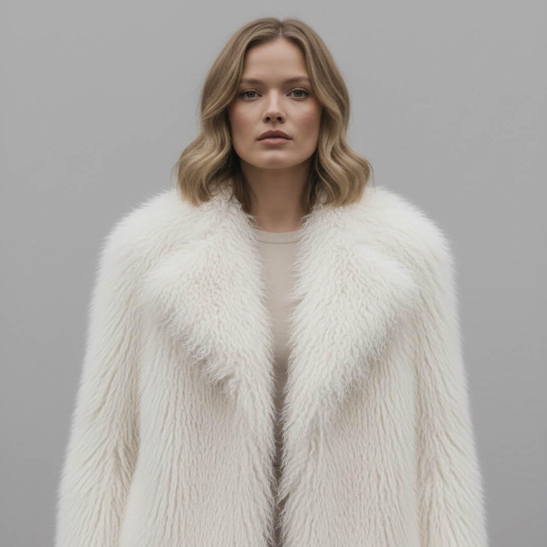 Helena Faux Fur jacket  Coat +Leopard Print Scarf Buy 1 Get 1 Free