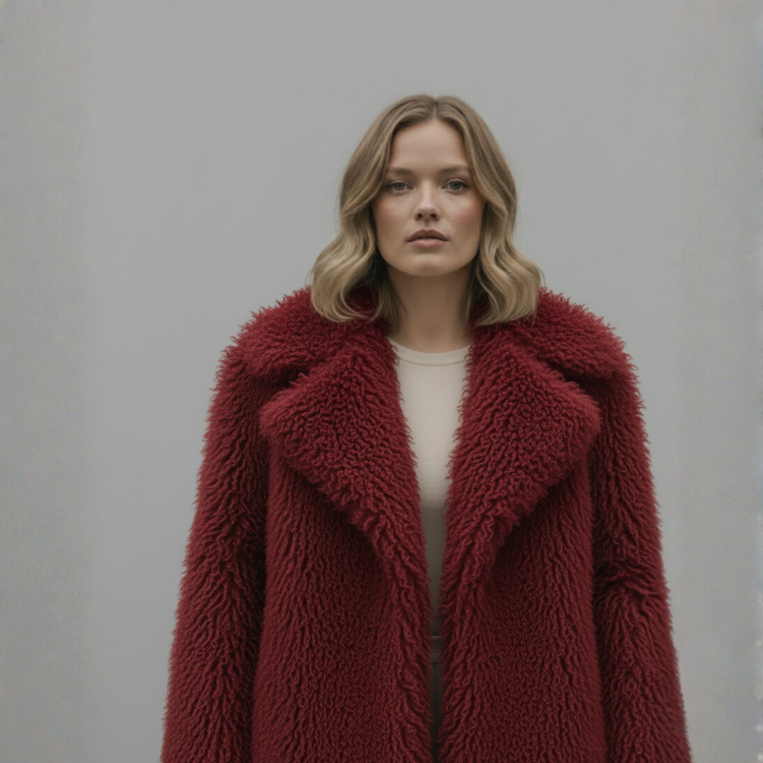 Helena Faux Fur jacket  Coat +Leopard Print Scarf Buy 1 Get 1 Free