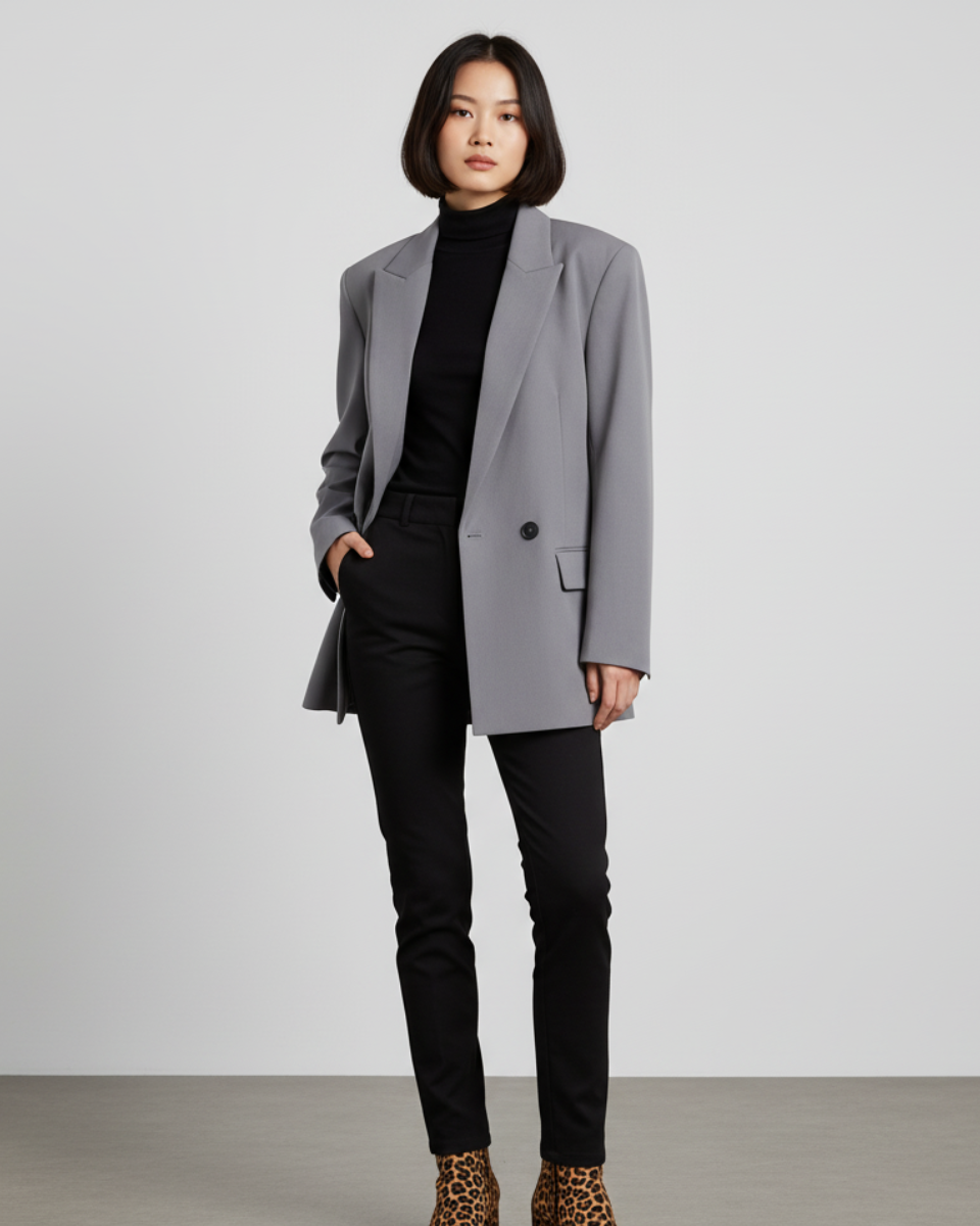 Blazer Boxy 80s Pinstrip Gray