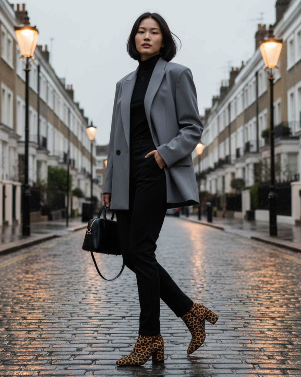 Blazer Boxy 80s Pinstrip Gray