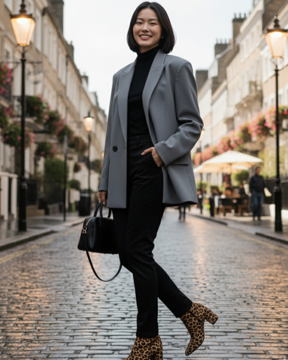 Blazer Boxy 80s Pinstrip Gray