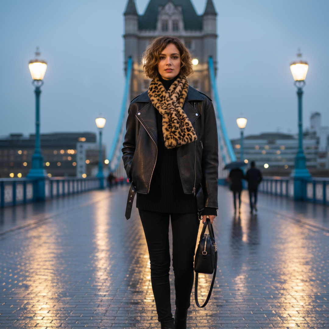 Leopard Scarf Faux fur