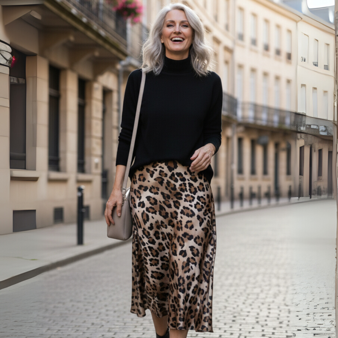 Long leopard print skirt