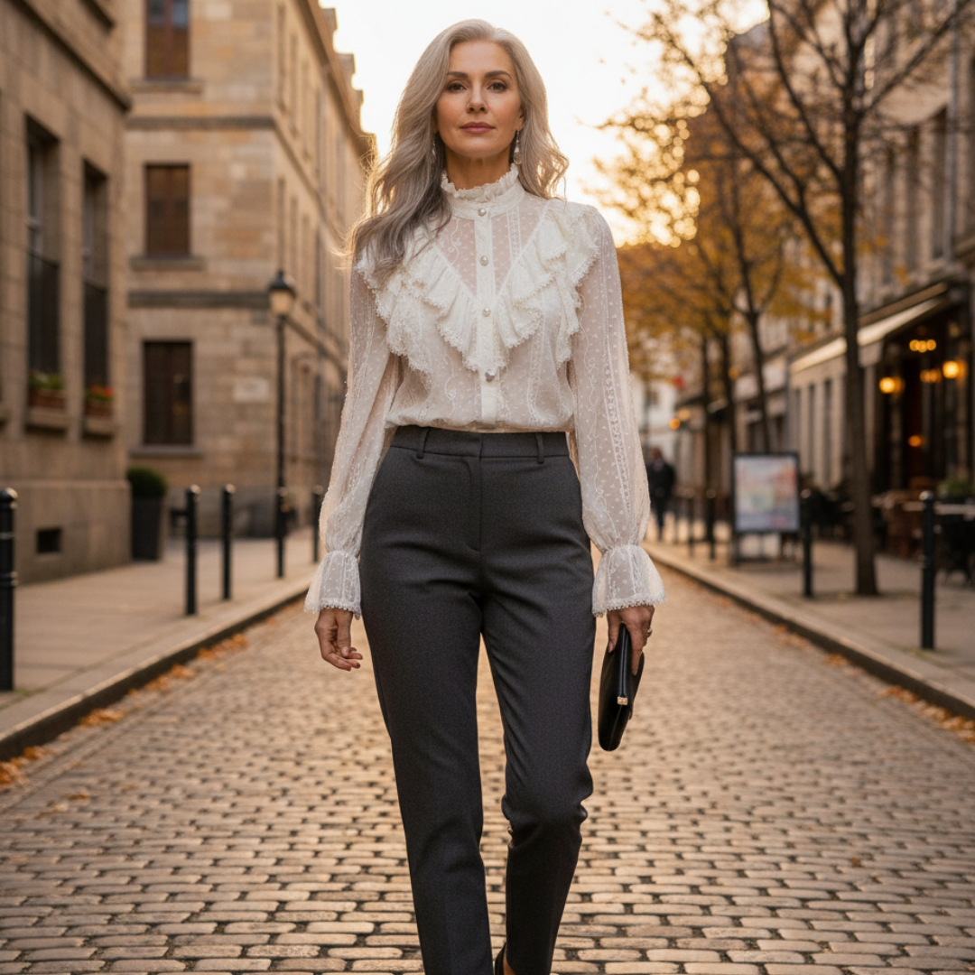 Romantic Shirt necklines with ruffles