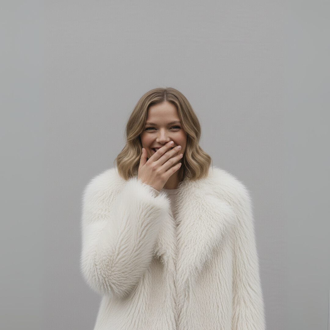 Helena Faux Fur jacket  Coat +Leopard Print Scarf Buy 1 Get 1 Free