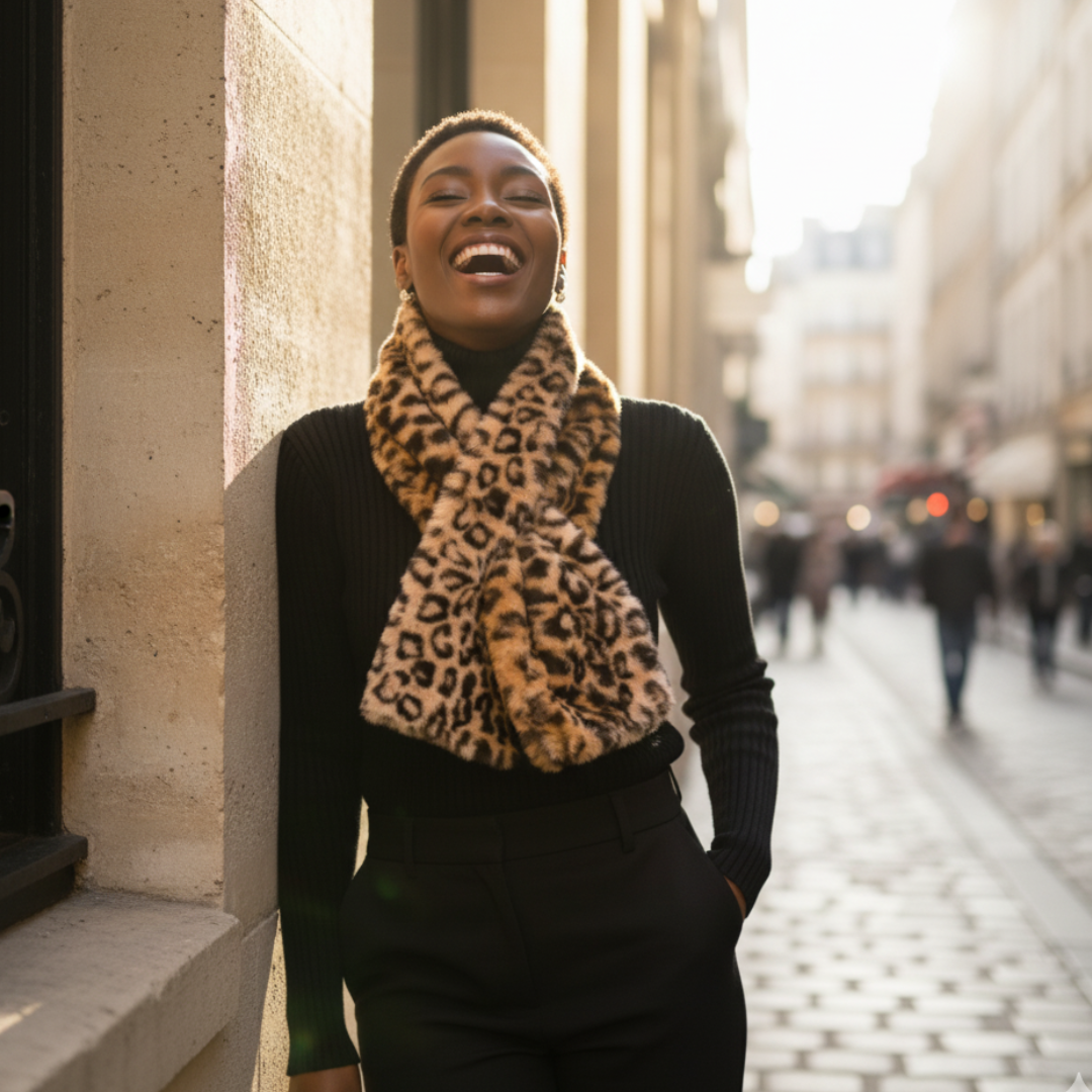 Leopard Scarf Faux fur